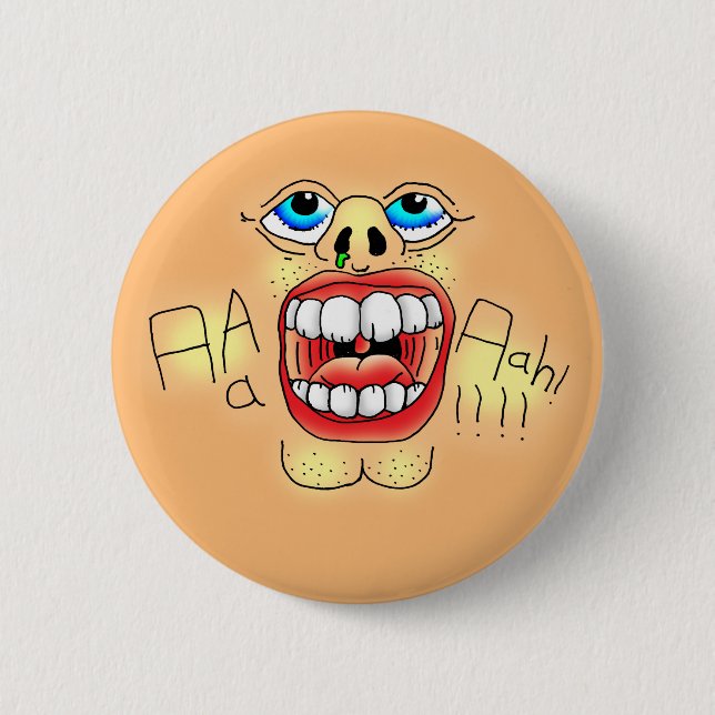 AAAAAAHHH! Screaming Face 6 Cm Round Badge (Front)