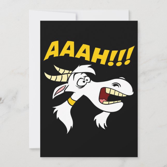 AAAH! Funny Screaming Goat Humour Meme|   Announcement (Front)