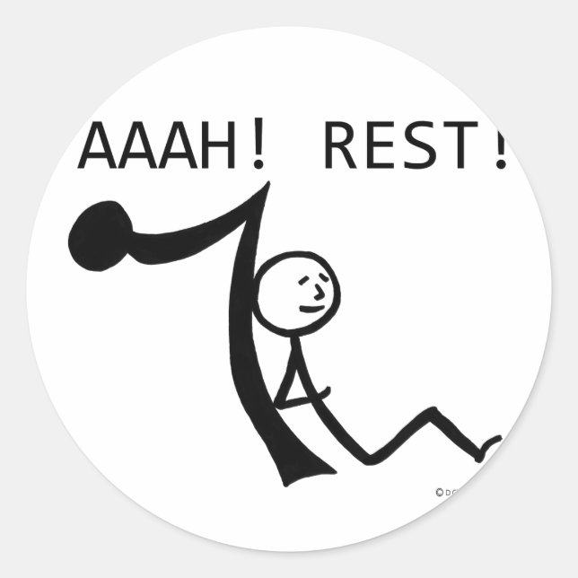 Aaah Rest! Classic Round Sticker (Front)