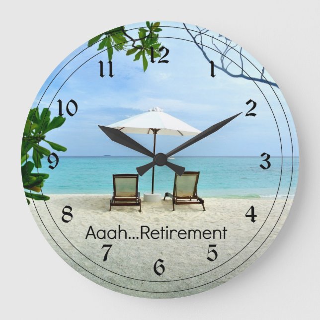 Aaah retirement...relaxing at the beach large clock (Front)
