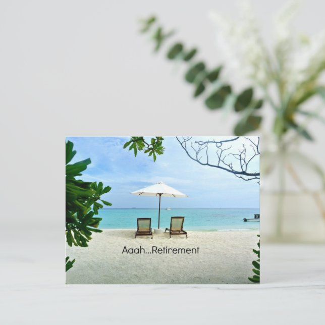 Aaah...retirement, relaxing at the beach postcard (Standing Front)