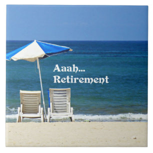 Aaah...Retirement, Relaxing at the Beach Tile