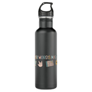 Aac Asl Speech Therapy Pathology Slp Aba Rbt Sign  710 Ml Water Bottle