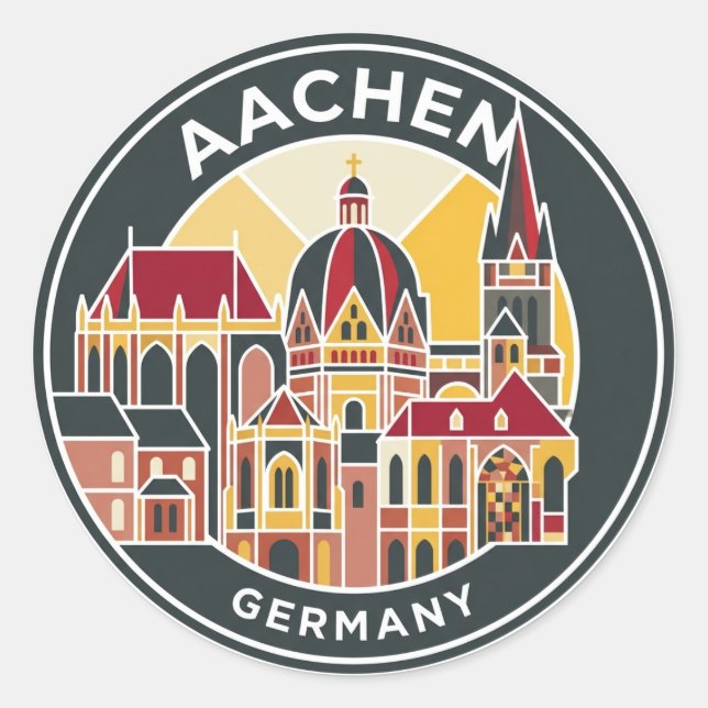 Aachen Cathedral Germany Classic Round Sticker (Front)