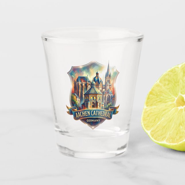Aachen Cathedral Germany Shot Glass (Front)