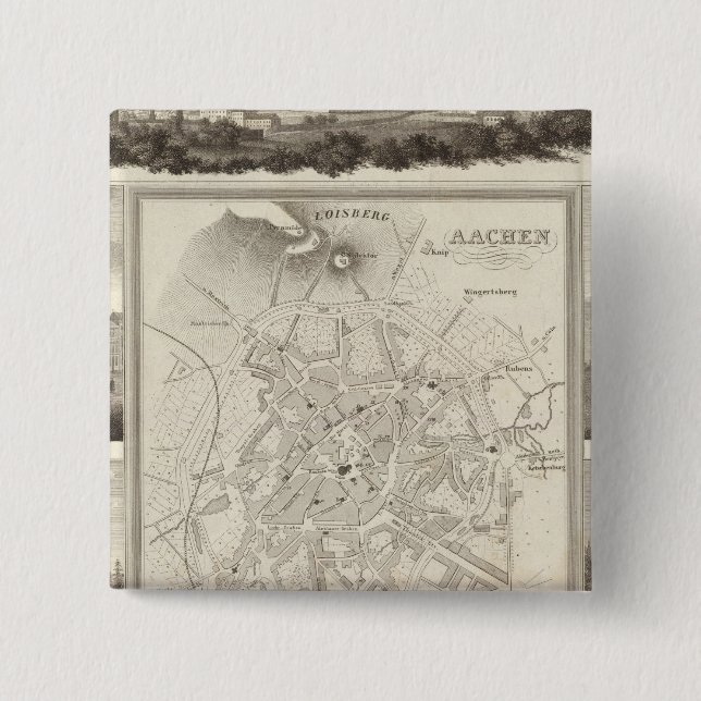 Aachen, Germany 15 Cm Square Badge (Front)