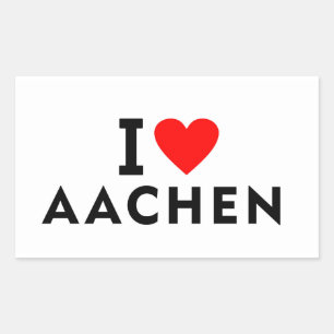Aachen Germany love city heart like travel Rectangular Sticker