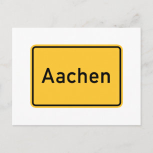 Aachen, Germany Road Sign Postcard