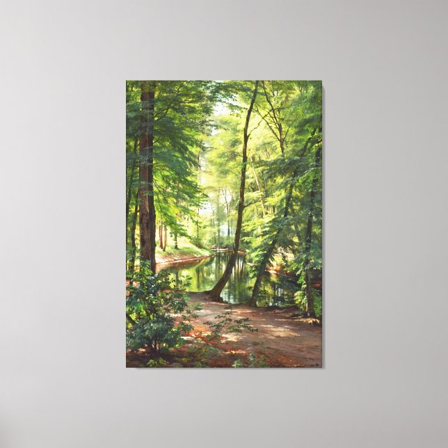 Aagaard Forest Stream Landscape Painting Canvas Print (Front)
