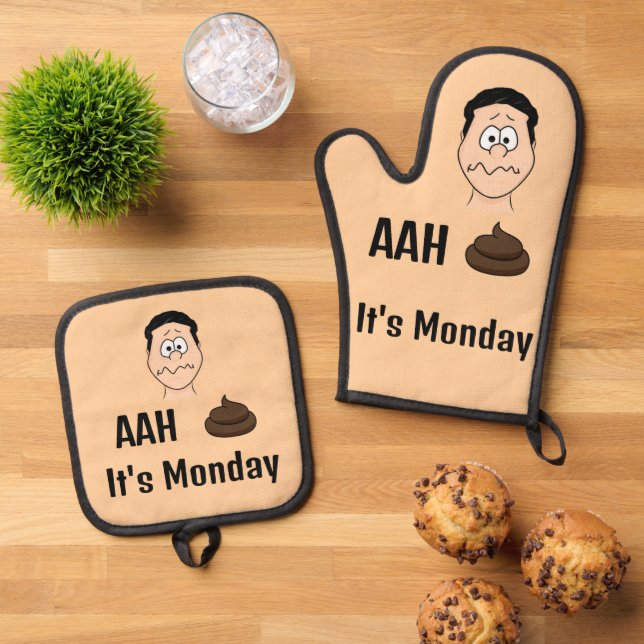 AAh S&%# It's Monday Oven Mitt & Pot Holder Set (Top Down)