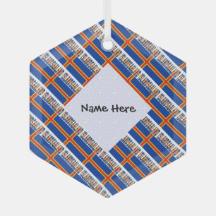 Aaland Islands Ålander Flag Tiled Personalised  Glass Tree Decoration