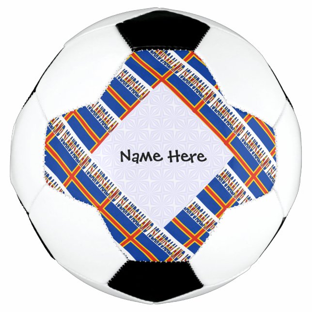 Aaland Islands and Ålander Flag Personalised  Soccer Ball (Front)