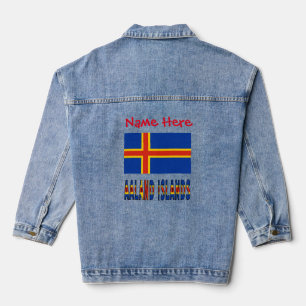 Aaland Islands and Ålander Flag Personalised Women Denim Jacket