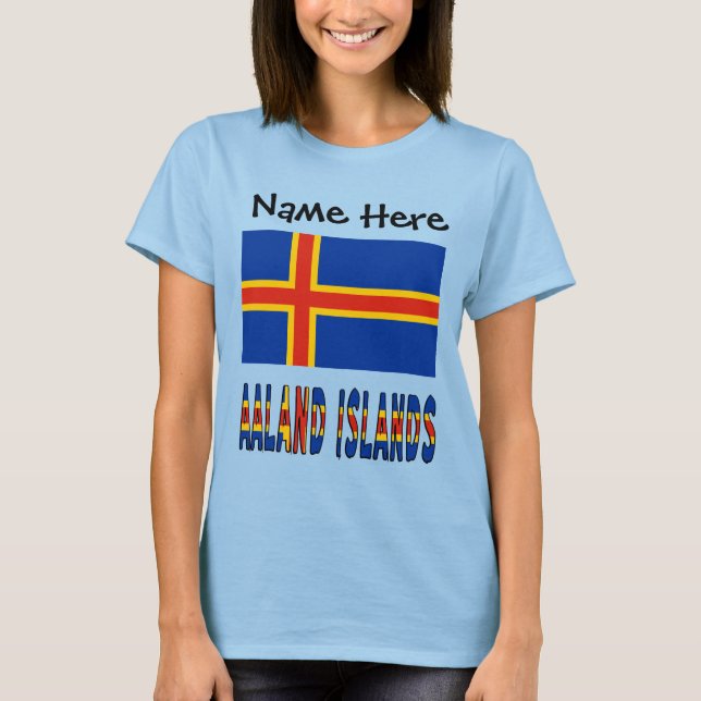 Aaland Islands and Ålander Flag Personalised Women T-Shirt (Front)