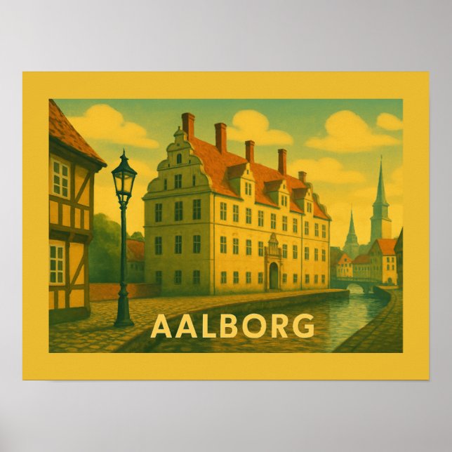 Aalborg Denmark Cityscape Poster (Front)