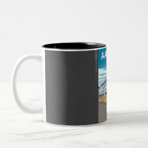Aalborg Denmark Vintage Minimal Retro Travel Poste Two-Tone Coffee Mug
