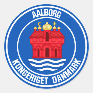 Aalborg Round Emblem Classic Round Sticker