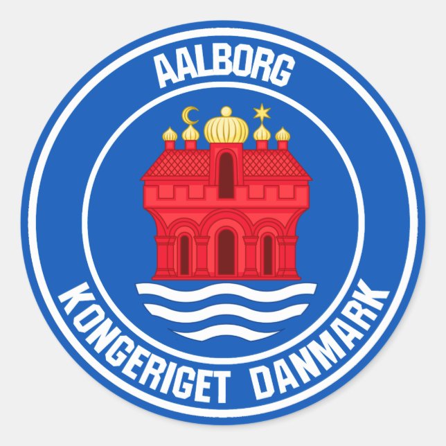 Aalborg Round Emblem Classic Round Sticker (Front)