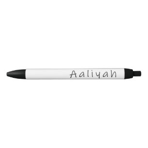 Aaliyah name black ink pen