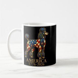 Aamerica 1776-2026 Poodle Patriotic Flag Usa Coffee Mug