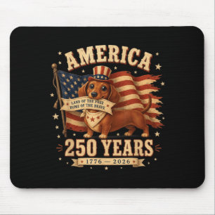 Aamerica 250 Years Patriotic Usa Dachshund Dog Mum Mouse Pad