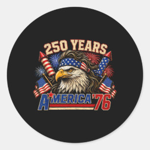 Aamerica Retro 250 Year Anniversary Usa 1776-2026 Classic Round Sticker