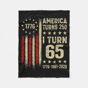 Aamerica Turns 250 Turn 65 1961 65th Birthday On Fleece Blanket