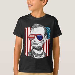 Aamerica Usa Abe Lincoln 4th Of July Men Boys Gift T-Shirt