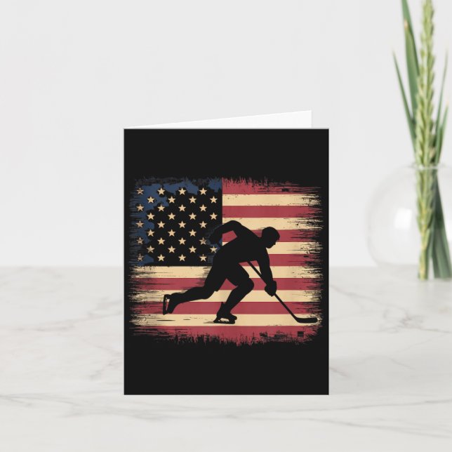 Aamerican Flag Hockey Card (Front)