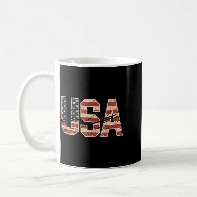 Aamerican Flag Hockey Coffee Mug (Left)