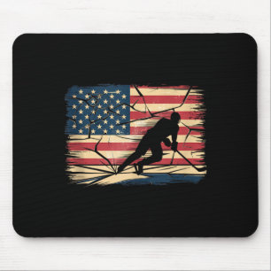 Aamerican Flag Hockey Mouse Pad