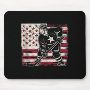 Aamerican Flag Hockey Mouse Pad
