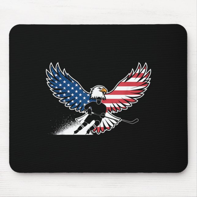 Aamerican Flag Hockey Mouse Pad (Front)