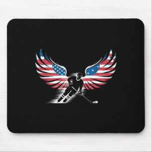 Aamerican Flag Hockey Mouse Pad
