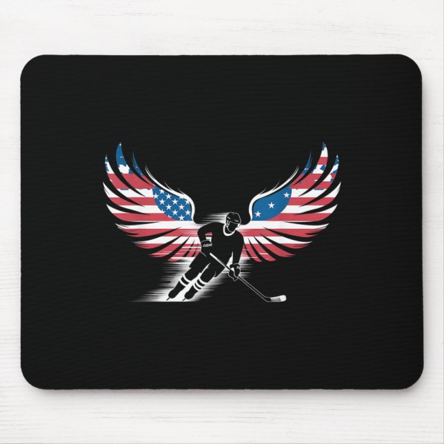 Aamerican Flag Hockey Mouse Pad (Front)