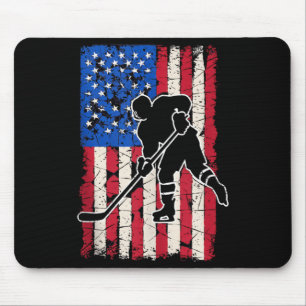 Aamerican Flag Hockey Mouse Pad