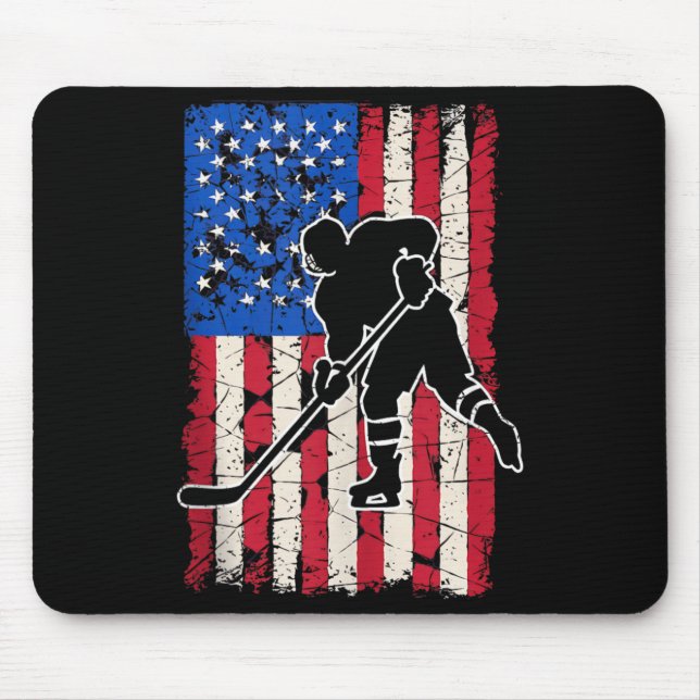 Aamerican Flag Hockey Mouse Pad (Front)