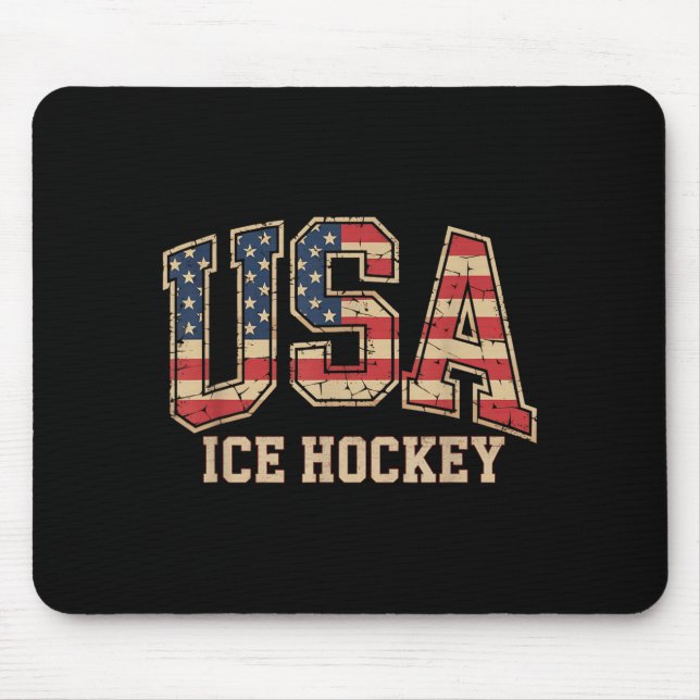 Aamerican Flag Hockey Mouse Pad (Front)
