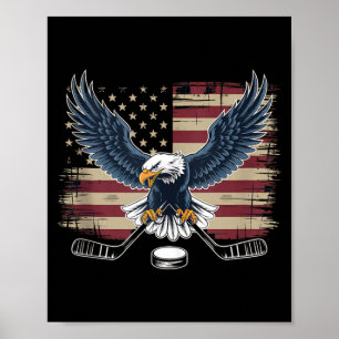 Aamerican Flag Hockey Poster