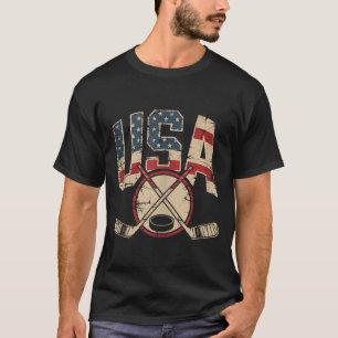 Aamerican Flag Hockey T-Shirt
