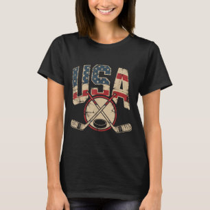 Aamerican Flag Hockey T-Shirt