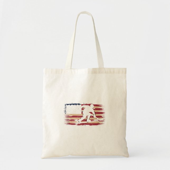 Aamerican Flag Hockey Tote Bag (Front)