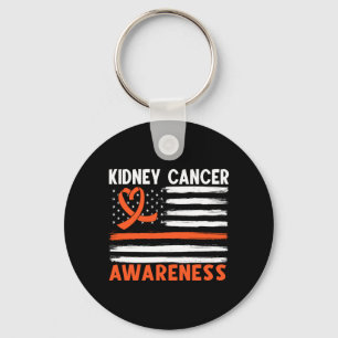Aamerican Flag Kidney Cancer Awareness Performance Key Ring