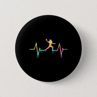 Aamerican Football Heartbeat Colourful Drippy Pain 6 Cm Round Badge