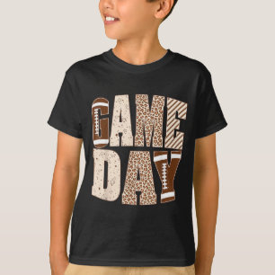 Aamerican Football Lover Game Day Leopard Cheetah T-Shirt