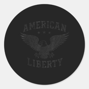 Aamerican Liberty Eagle - Vintage Patriotic Bald Classic Round Sticker