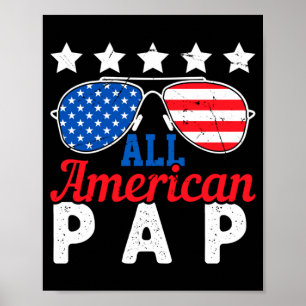 Aamerican Pap Retro 4th Of July Patriotic Grandpa Poster