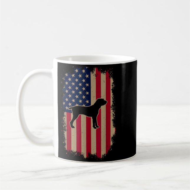 Aamerican Us Flag Pudelpointer Coffee Mug (Left)