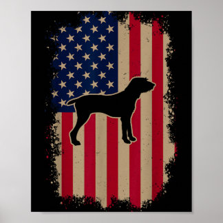 Aamerican Us Flag Pudelpointer Poster