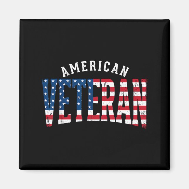 Aamerican Veteran Usa Flag Magnet (Front)